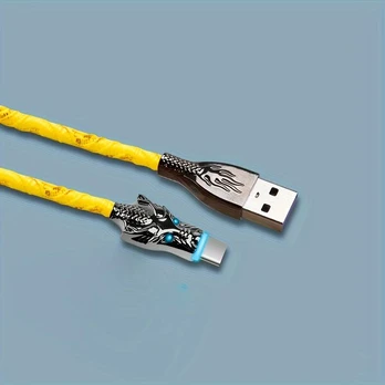 Greitas įkrovimo USB C įkroviklio laidas, Geltona