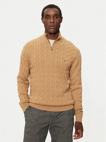 Tommy Hilfiger Megztinis Classic MW0MW36532 Smėlio Regular Fit