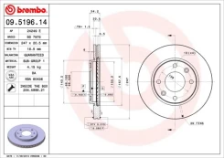 Stabdžių diskas BREMBO 09.5196.11 kaina