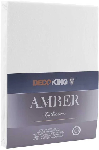 Paklodė DecoKing Amber, balta, 200 cm x 220 cm, su guma