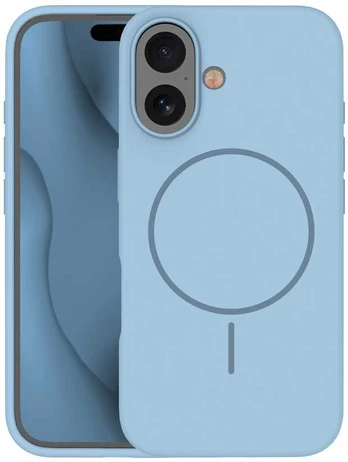 Dėklas Telforceone Silicone Thin Mag case for iPhone 16 6,1' light mėlynas