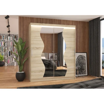 Sliding wardrobe with mirror and lighting LED MEDISON 180