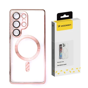 Dėklas Wozinsky Electroplated Case with Magsafe for Samsung Galaxy S25 - Rožinė