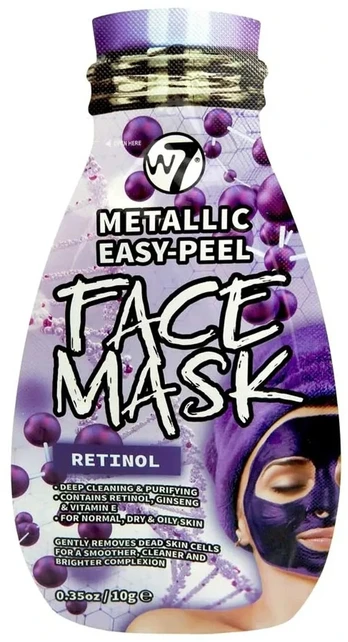 W7, Metallic Easy-Peel Retinol, Peel-Off Mask, Face, 10 g