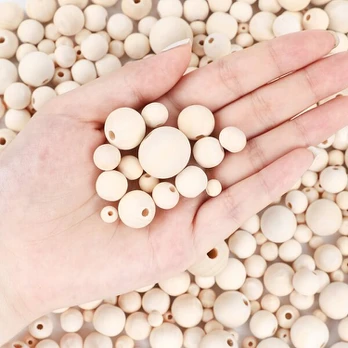 Mediniai karoliukai, 60pcs-M001(25mm)