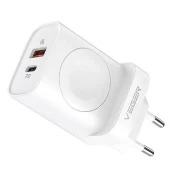 Įkroviklis VEGER (W002E) (1xUSB-C 1xUSB Watch 25W) baltas kaina