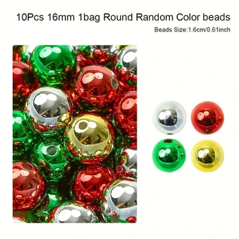 Karoliukai plastikiniai, 16mm Round Shape 10Pcs