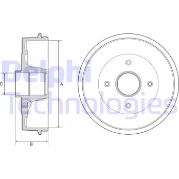 DELPHI BFR538 Brake drum