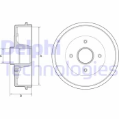DELPHI BFR538 Brake drum kaina