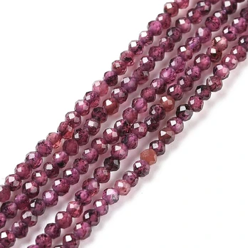 Natūralūs Granato karoliukai 2 mm. 1 gija