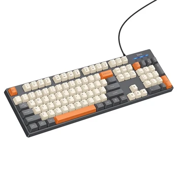 Wired keyboard QWERTY Hoco GM61 tri-color (baltas, pilkas, oranžinis)