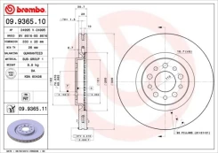 Stabdžių diskas BREMBO 09.9365.11 kaina
