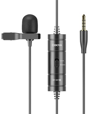 Mikrofonas Boya BY-M1S Lavalier, juoda