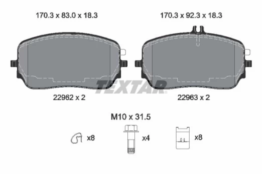 TEXTAR 2296201 Brake pad set