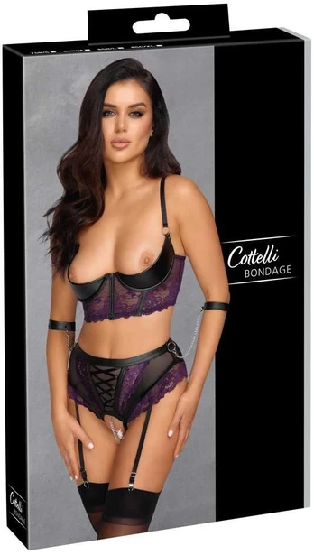 Quarter Cup Bondage 85C/XL Seksuali liemenėlė