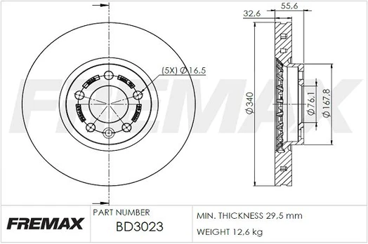 Stabdžių diskas FREMAX BD-3023