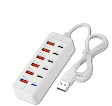 6×Type-C + 6×USB-A, Juoda