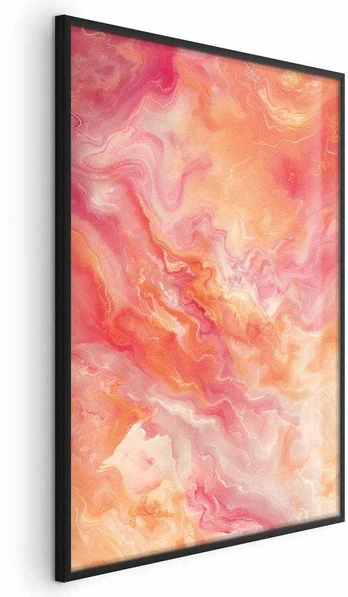 Artgeist Plakatas - Fiery Colors - dynamic shapes in fire and pink tones