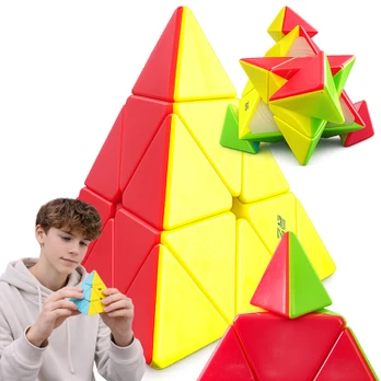 Loginis galvosūkis piramidė Pyraminx 3D Speed Cube, 9,5 x 9,5 x 9,5 cm, įvairiaspalvis