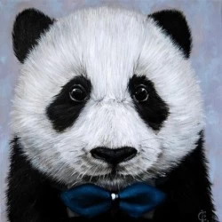 Deimantinis paveikslas Panda with Bow Tie WD2466