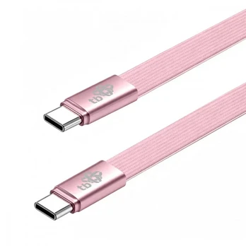 Cable USB C - USB C 1m flat pink