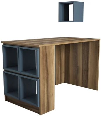 Stalas Kalune Design Box 845HCT3805, mėlynas/riešuto