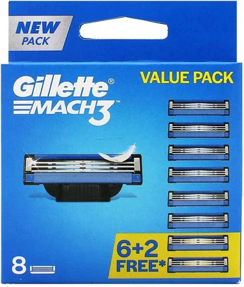 Gillette Mach3 Replacement Heads, 8 vnt.