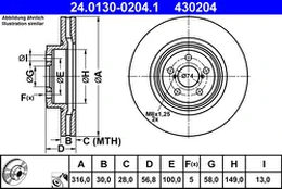 ATE 24.0130-0204.1 Brake Disc kaina