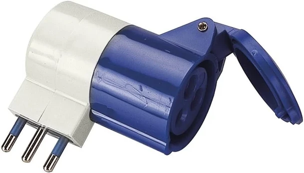 Cee 3 kontaktų adapteris, 16a Ip20, Italijos standartas