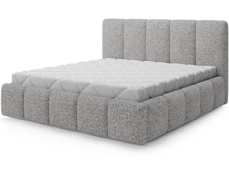 Bed Edvige+ wooden frame 140x200, Modern, Gray