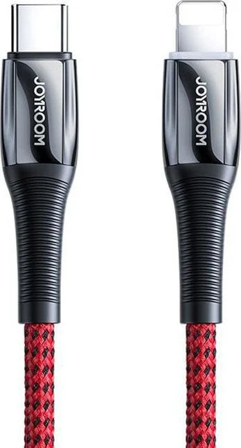 Kabelis Joyroom, Lightning/USB Type-C, juoda sp./raudona sp., 20 W