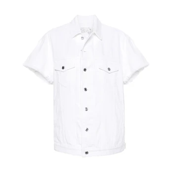 Džinsinis švarkas moterims, Balta, Short sleeves denim jacket