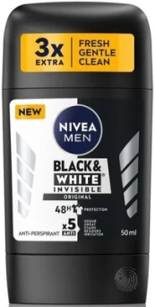 Vyriškas dezodorantas Nivea Men Black & White Invisible, 50 ml kaina