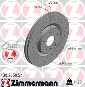 Stabdžių diskas ZIMMERMANN 430.2650.52 kaina