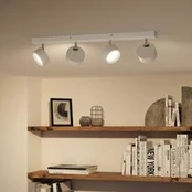 "Philips Bracia" LED lubinis prožektorius, keturių lempučių, baltas