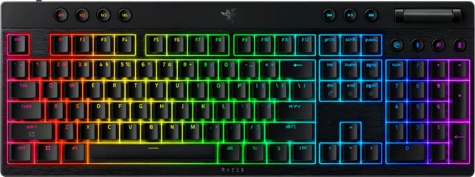 Razer | BlackWidow V4 Low-profile HyperSpeed | Gaming Keyboard | Wireless | US | Yellow Linear