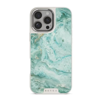 Uluwatu Waves - Teal iPhone 16 Pro Case, Elite Light (MagSafe) / Silver