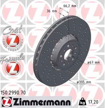 Stabdžių diskas ZIMMERMANN 150.2990.70