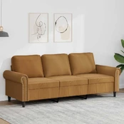 Trivietė sofa, rudos spalvos, 180cm, aksomas kaina