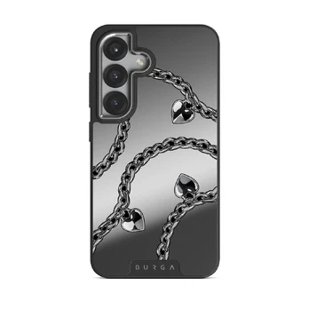 Cold Heart - Samsung Galaxy S25 Case, Elite Mirror Dark (Magnetic) / Silver