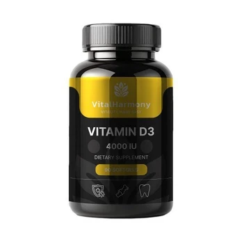 Vitalharmony D3 4000 IU Maisto papildas, 90 kapsulių