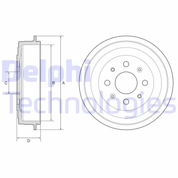 DELPHI BF619 Brake drum