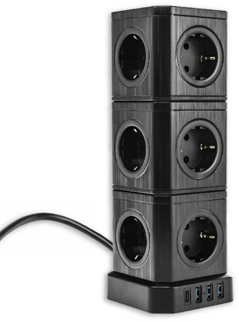 Spacetronik Maitinimo juostos rinkinys 13AC 3USB 1USB-C SPS-CS01B