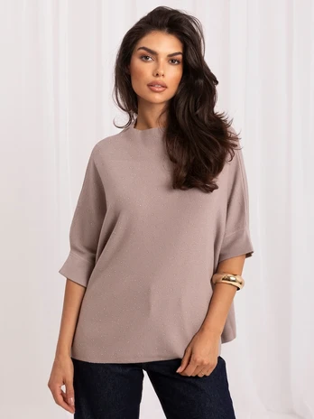 Italy Moda Sweter-IR-SW-BWC6617.75-ciemny bezowy