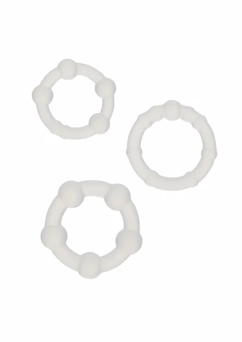 CalExotics Silicone Beaded Rings Set of 3 - Flexible Liquid Silicone