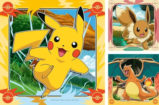 Ravensburger "pokémon" Dėlionės Vaikams (3 x 49 Detalės)