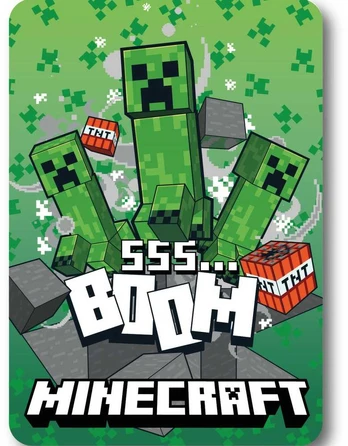 Minecraft SSS Boom vilnos antklodė 100x140cm