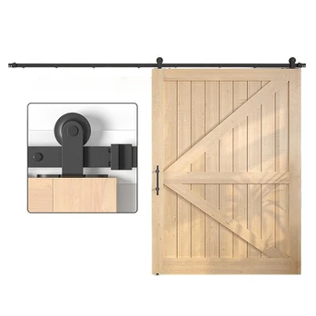 Barn Door Loft Sliding Door System Black Rail Set 396 cm