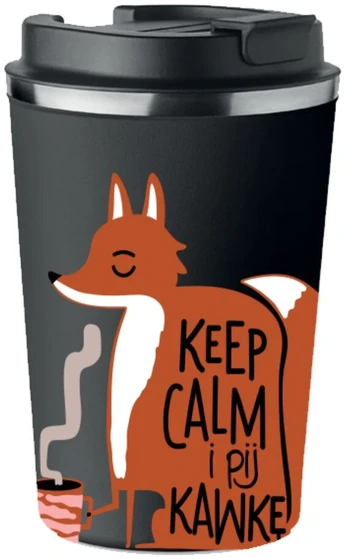 Terminis puodelis Premium su spauda Keep Calm I Pij Kawkę Lis 350ml Kt_027
