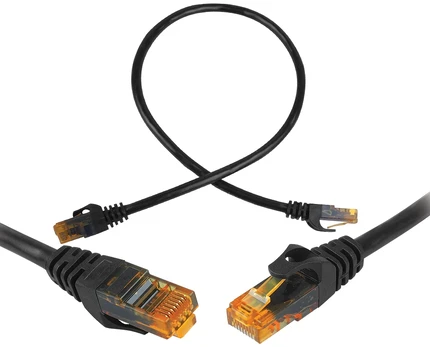 8P8C CAT6e UTP Connection network Cable (patchcord) 0.5m juodas